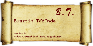 Busztin Tünde névjegykártya